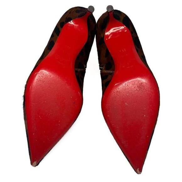 Christian Louboutin So Kate 55 Ankle Booties EU 39.5 US 9.5 Leopard Pony Heels - Picture 7 of 9